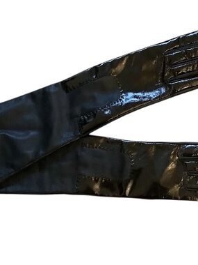 Long Black Matte and Patent Leather Gloves
